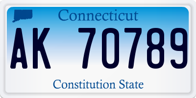 CT license plate AK70789