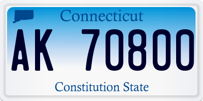 CT license plate AK70800