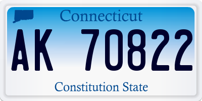 CT license plate AK70822