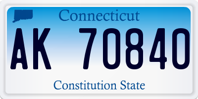 CT license plate AK70840