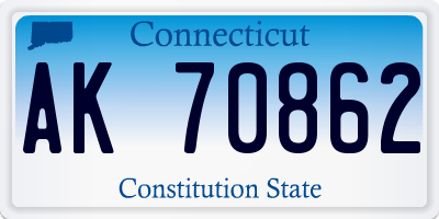 CT license plate AK70862