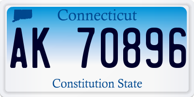 CT license plate AK70896