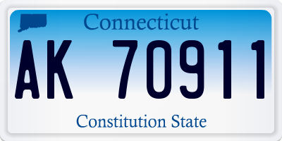 CT license plate AK70911