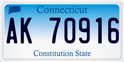 CT license plate AK70916