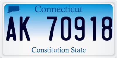 CT license plate AK70918