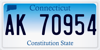 CT license plate AK70954