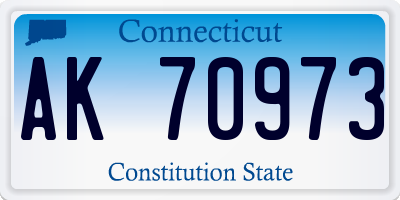 CT license plate AK70973