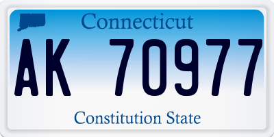 CT license plate AK70977