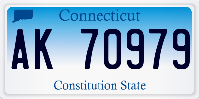CT license plate AK70979