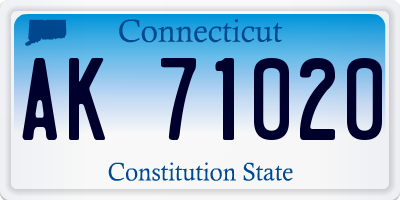 CT license plate AK71020