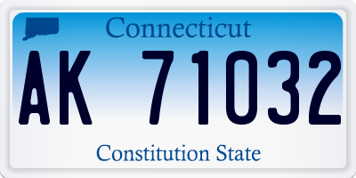 CT license plate AK71032