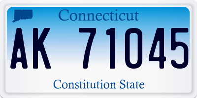 CT license plate AK71045
