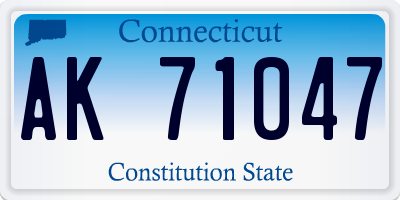 CT license plate AK71047
