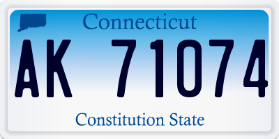 CT license plate AK71074