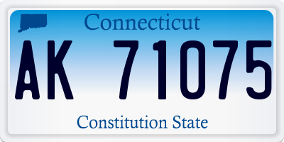 CT license plate AK71075