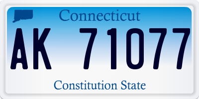 CT license plate AK71077