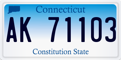 CT license plate AK71103