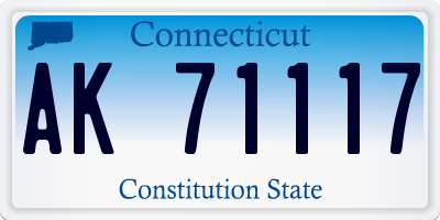 CT license plate AK71117