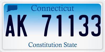 CT license plate AK71133