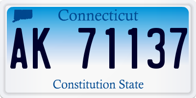 CT license plate AK71137