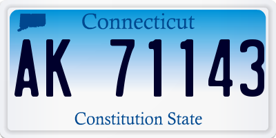 CT license plate AK71143