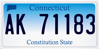 CT license plate AK71183