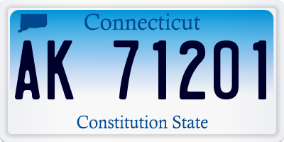 CT license plate AK71201