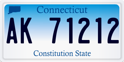 CT license plate AK71212