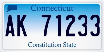 CT license plate AK71233