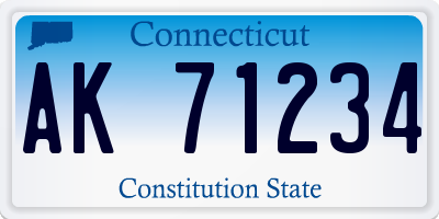 CT license plate AK71234