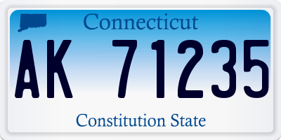 CT license plate AK71235