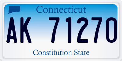 CT license plate AK71270