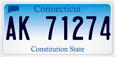 CT license plate AK71274