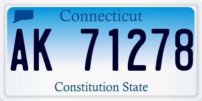 CT license plate AK71278