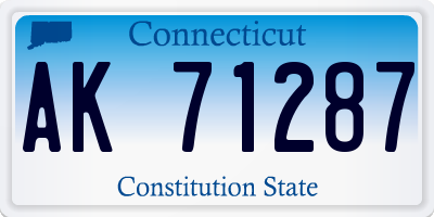 CT license plate AK71287