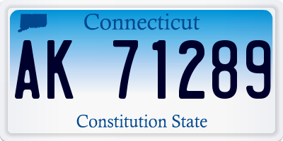 CT license plate AK71289