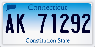 CT license plate AK71292