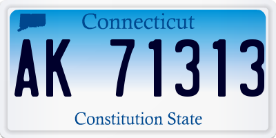 CT license plate AK71313