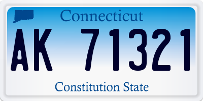 CT license plate AK71321
