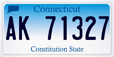 CT license plate AK71327