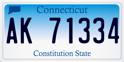 CT license plate AK71334