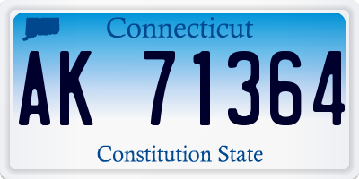 CT license plate AK71364