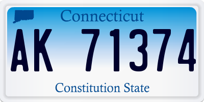 CT license plate AK71374