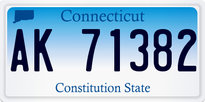 CT license plate AK71382