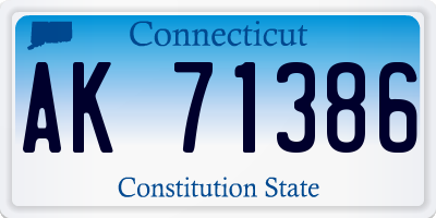 CT license plate AK71386