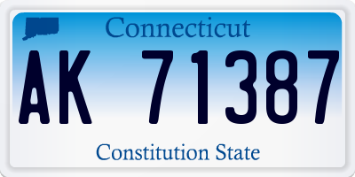 CT license plate AK71387