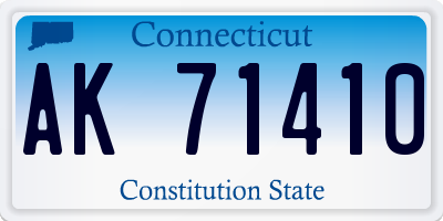 CT license plate AK71410