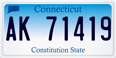 CT license plate AK71419