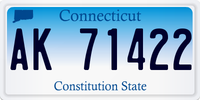 CT license plate AK71422