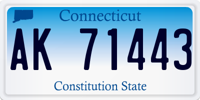 CT license plate AK71443